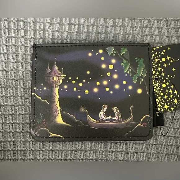 Loungefly Disney Tangled Lanterns Light-Up Mini Backpack & Card Holder-RARE
